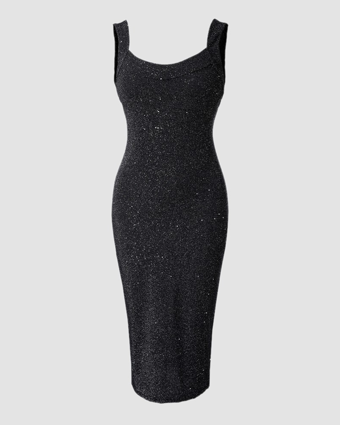 Lily - Sparkly Glitter Bodycon V-Neck Midi Dress