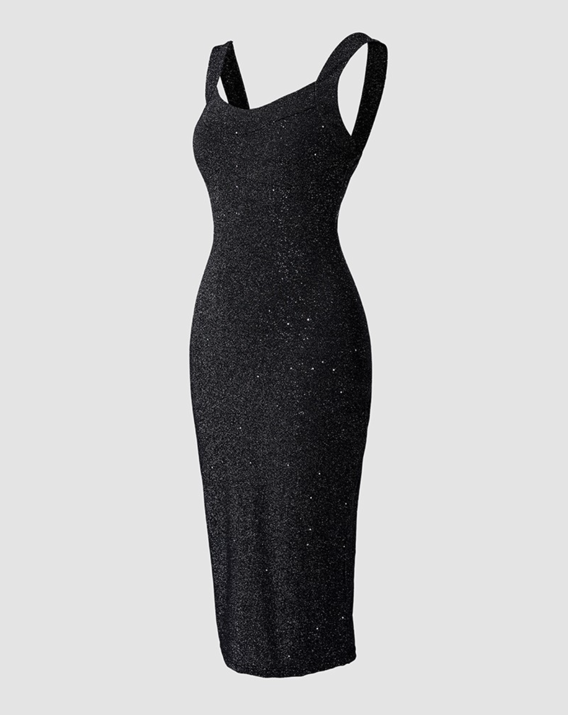 Lily - Sparkly Glitter Bodycon V-Neck Midi Dress